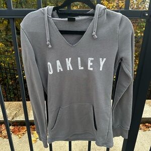 Oakley Womens Hoodie Distressed Logo Vneck